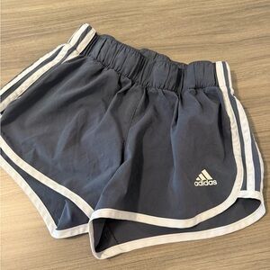 Adidas Women's Dark Blue Athletic Shorts with White Trim